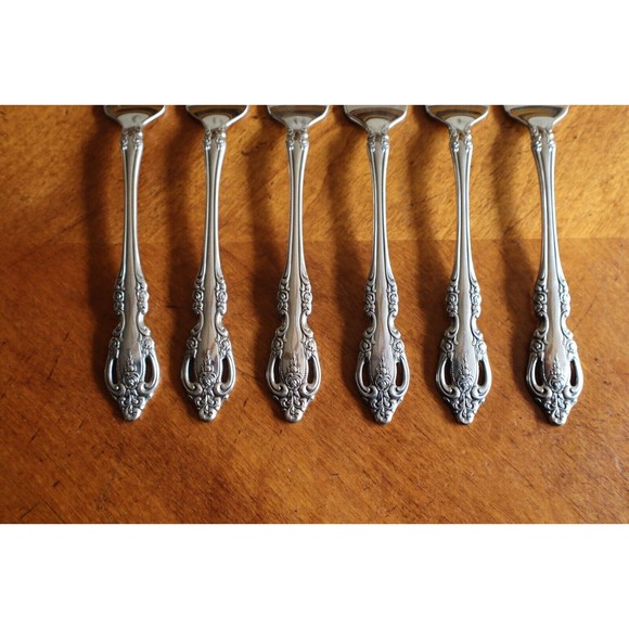 Lot 6x Oneida Community Brahms Salad Forks Stainless 6.75" Betty Crocker Pierced - Picture 4 of 10